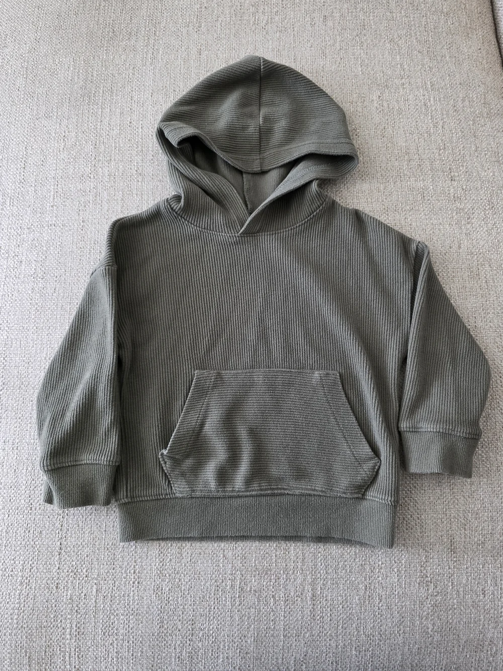 Cat & Jack Olive Hooded Ribbed Pullover Sweatshirt